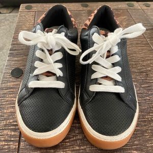 A New Day black/leopard print sneakers